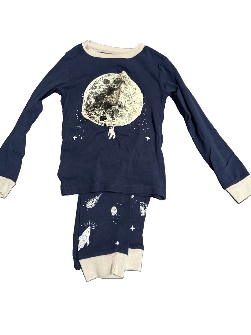 Kid Set of Two Space Themed Pajamas Size 8